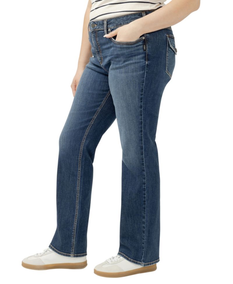Plus Size Elyse Mid Rise Comfort Fit Bootcut Jeans
