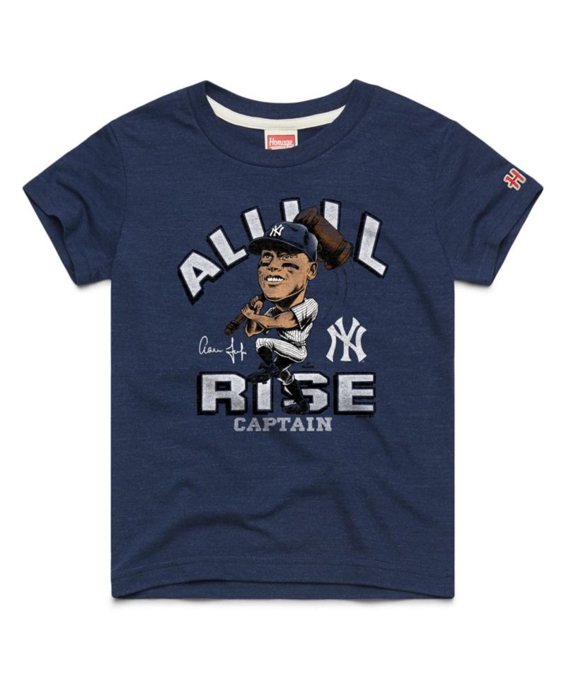 Big Boys and Girls Aaron Judge Navy New York Yankees Caricature Tri-Blend T-Shirt