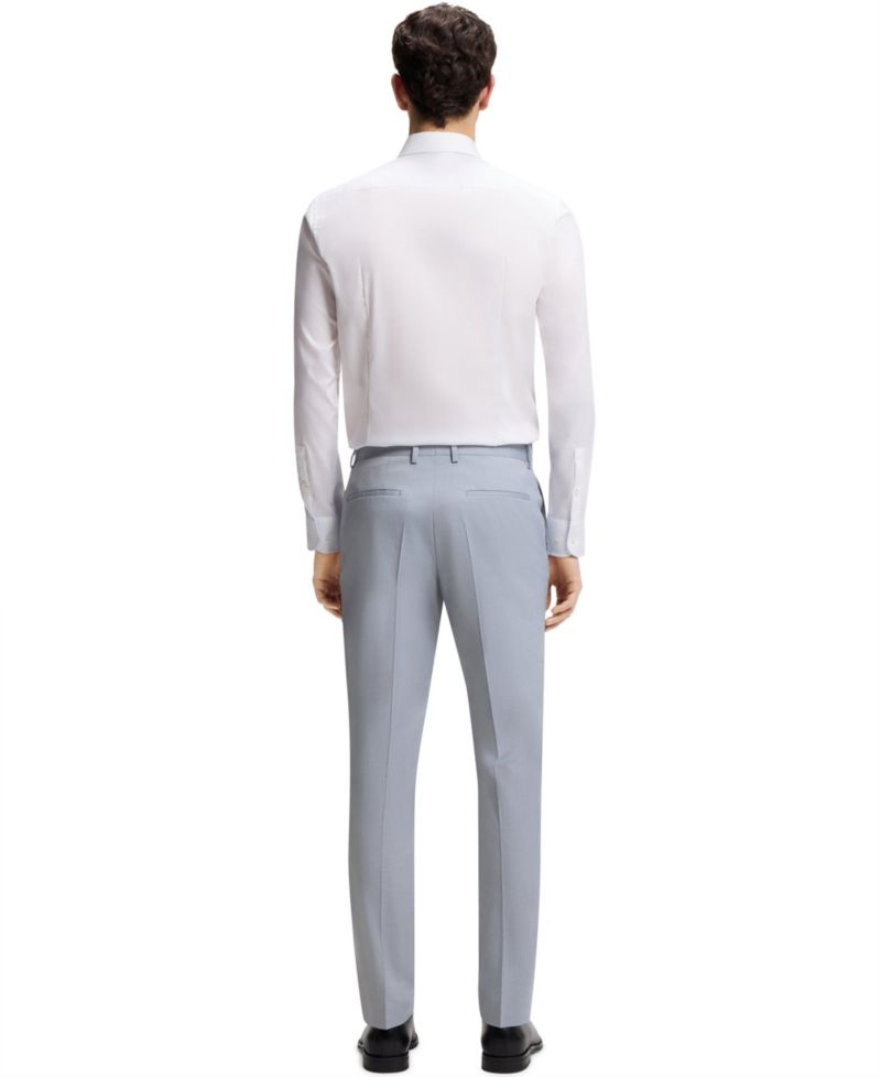 Men's Patterned Stretch Chiffon Slim-Fit Trousers