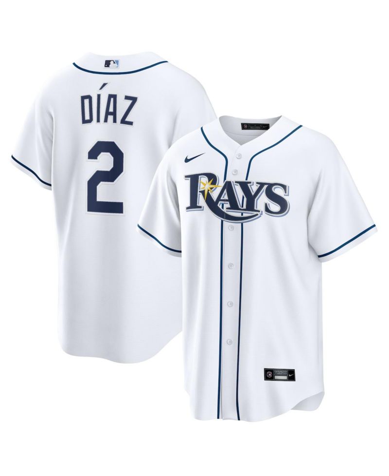 Men's Yandy Díaz White Tampa Bay Rays Home Replica Jersey