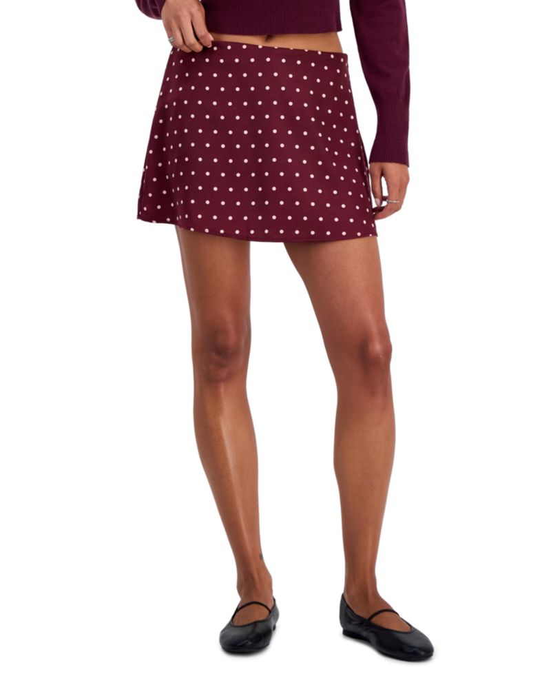 Juniors' Polka Dot Micro Mini Skort
