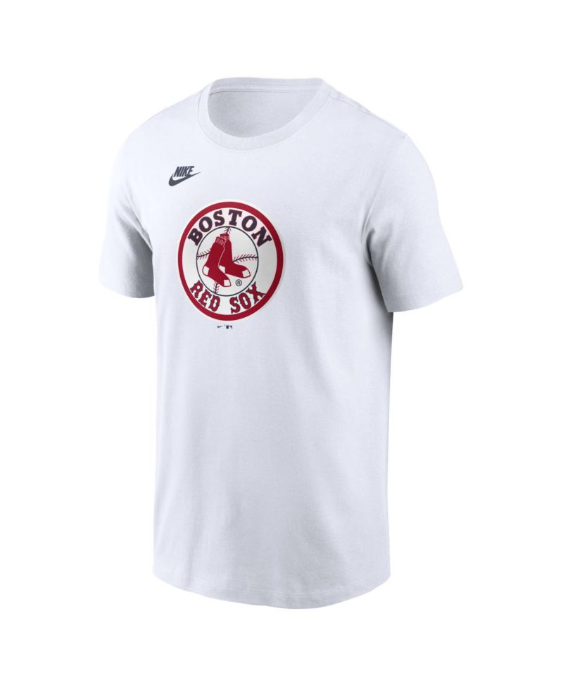 Men's White Boston Red Sox Cooperstown Collection Logo T-Shirt