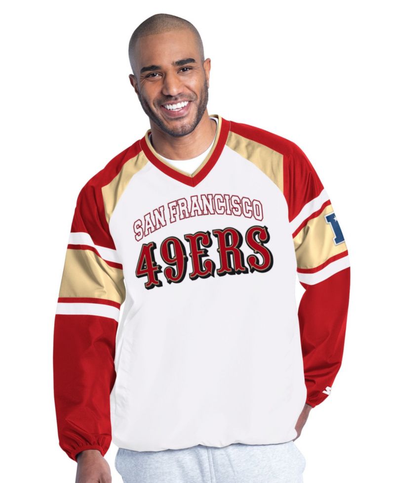 Men's White San Francisco 49ers Infield Play Raglan Pullover Jacket