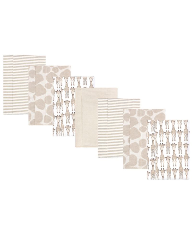 Cotton Flannel Burp Cloths 7-Pack, Giraffe