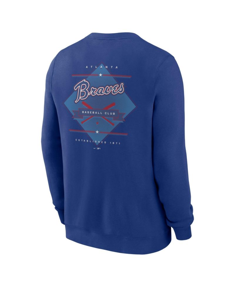 Men's Royal Atlanta Braves Cooperstown Diamond Sweatshirt
