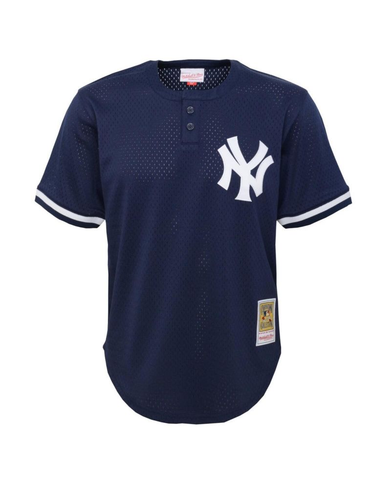 Little Boys and Girls Derek Jeter Navy Distressed New York Yankees Cooperstown Collection Mesh Batting Practice Jersey