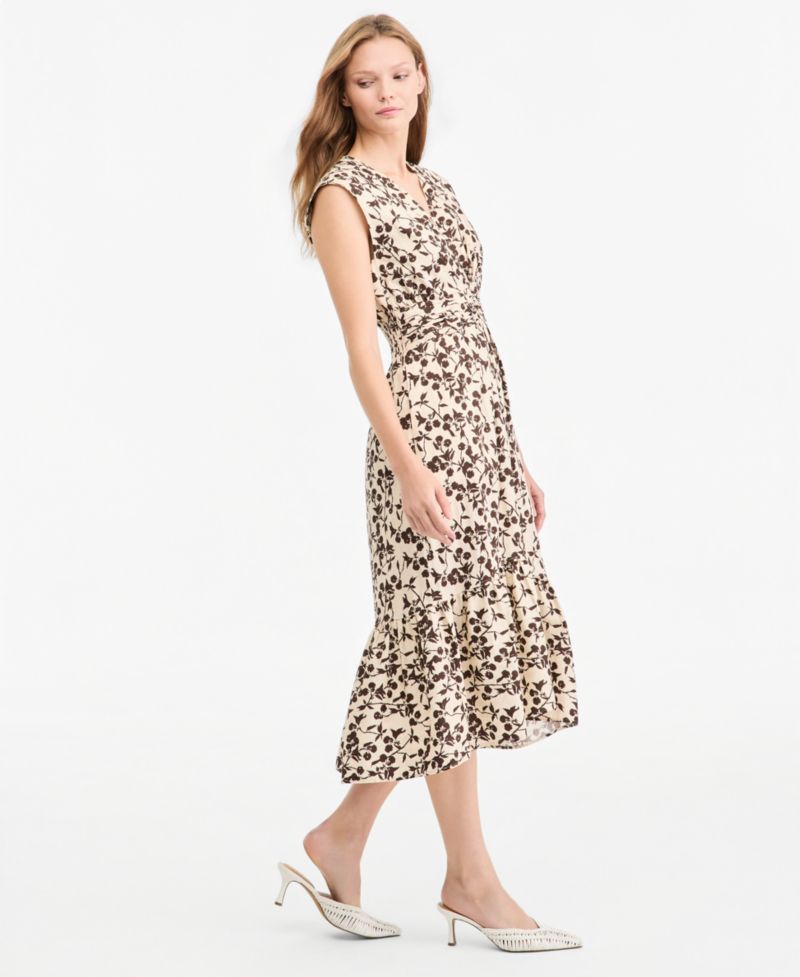 Women's Eloria Floral-Print A-Line Tiered Midi Dress