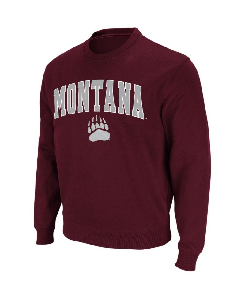 Men's Montana Grizzlies Arch and Logo Crew Neck Sweatshirt