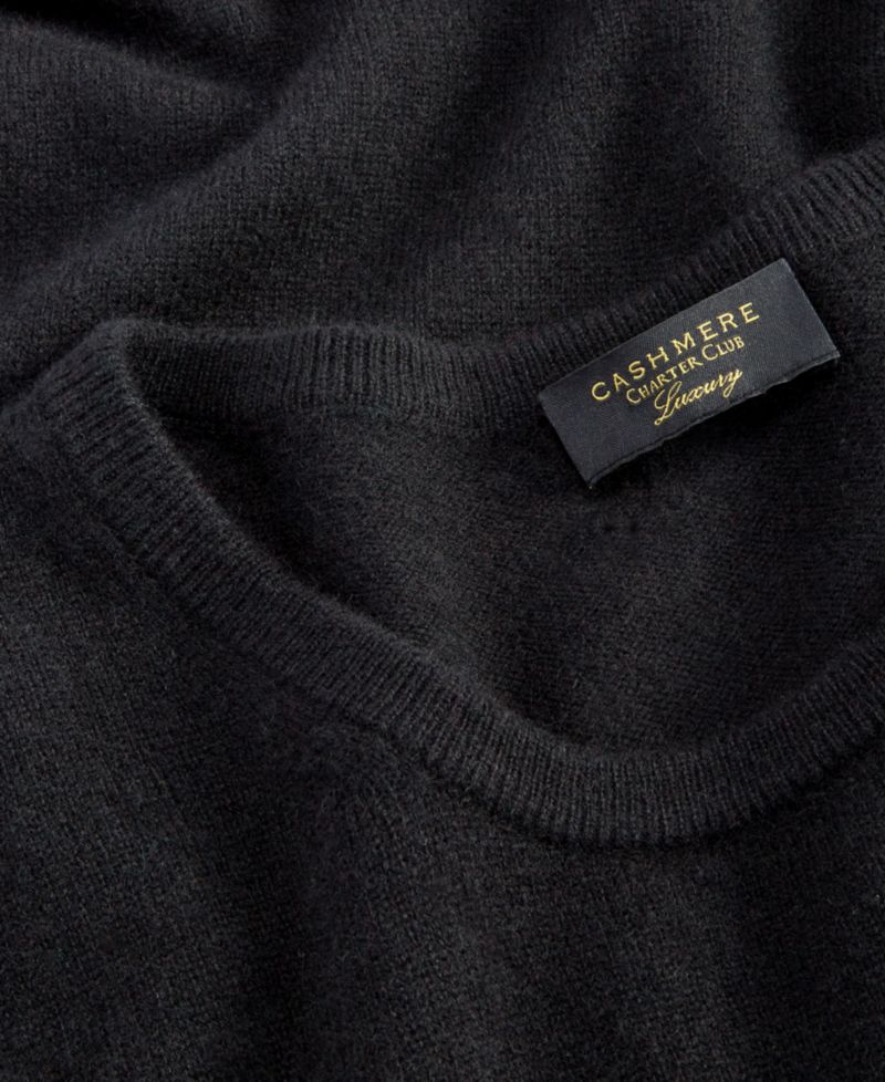 100% Cashmere Women's Petite Long-Sleeve Crewneck Sweater
