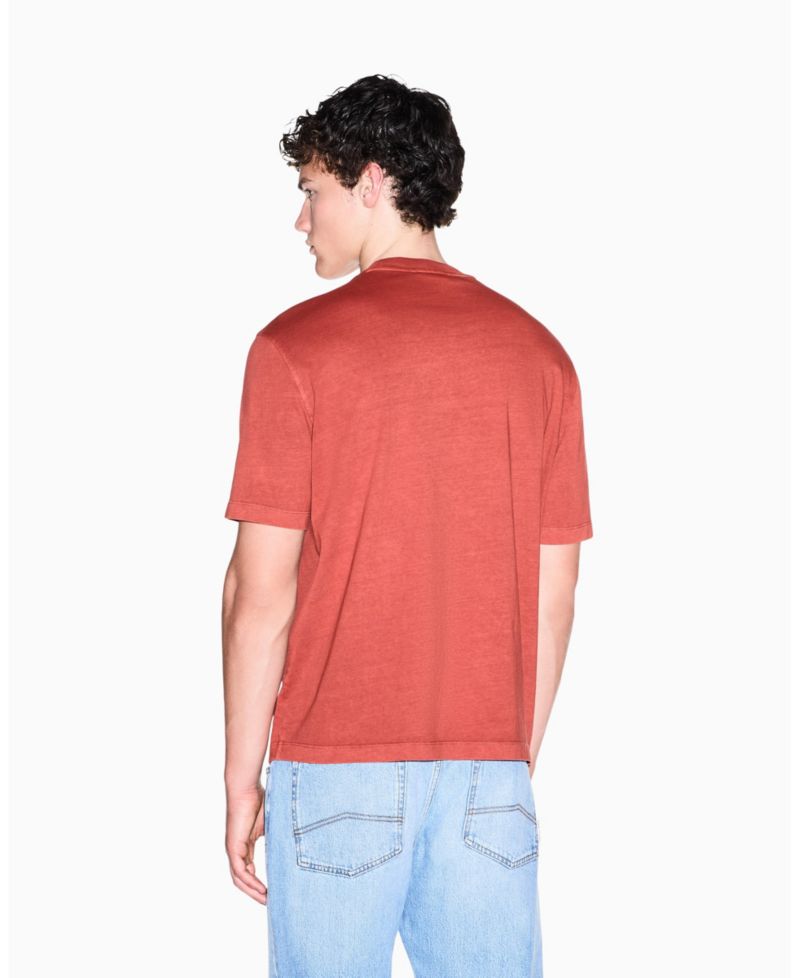 Men's Garment Dyed Vintage Wording T-Shirt