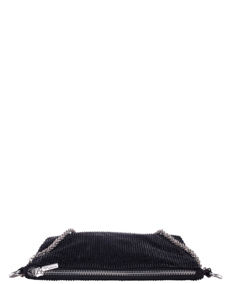 Crystal Embellished Zipper Hobo Bag