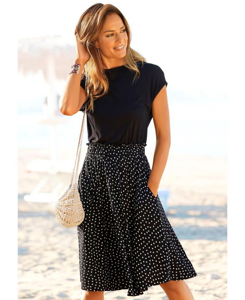 Women's Viscose Polka-Dot Print 2-In-1 with Short Dress