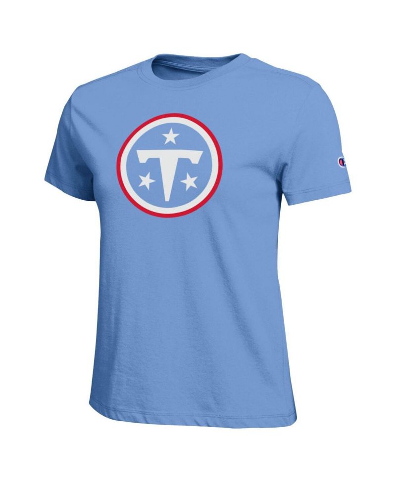 Women's Light Blue Tennessee Titans Logo T-Shirt