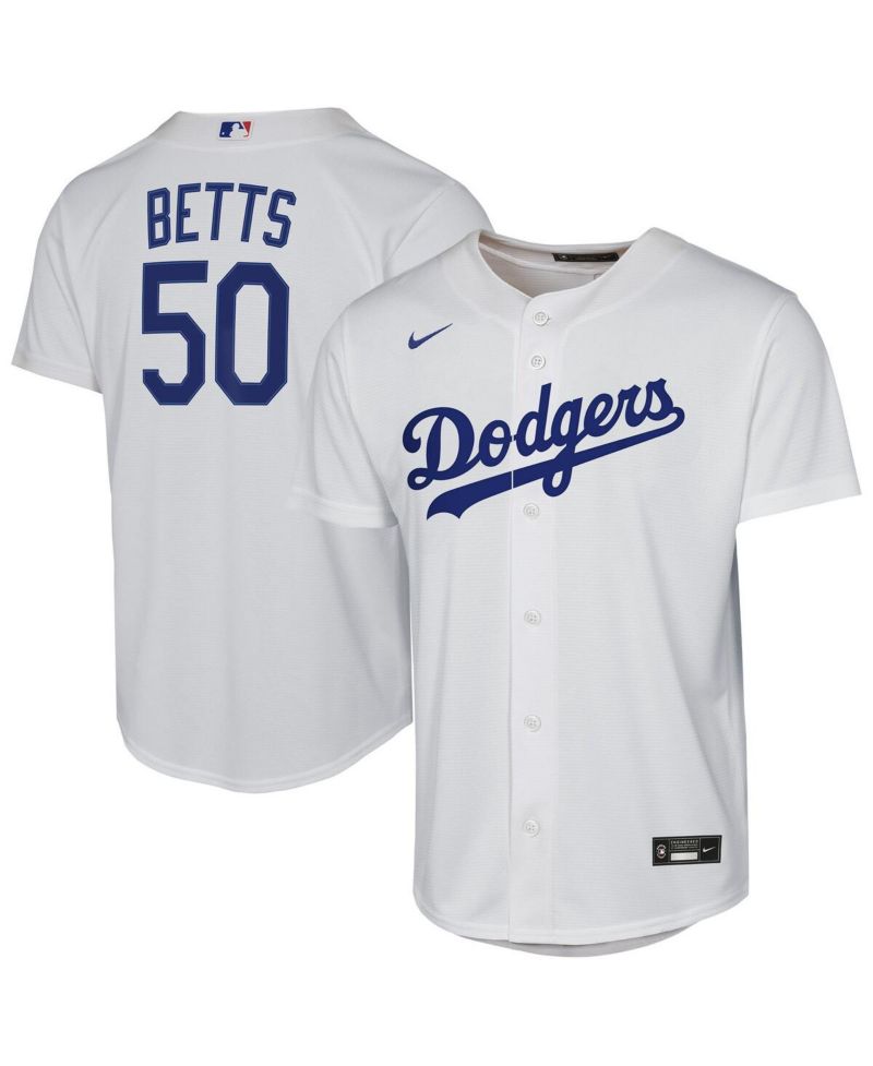 Big Boys and Girls Mookie Betts White Los Angeles Dodgers Home Replica Player Jersey