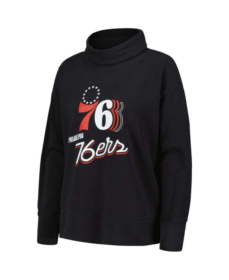 Women's Black Philadelphia 76ers Sunset Pullover Sweatshirt