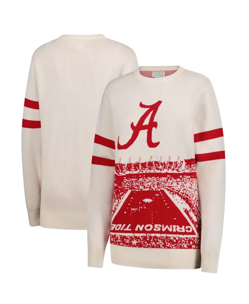 Men's and Women's Cream Alabama Crimson Tide Renew Knit Stadium Sweater