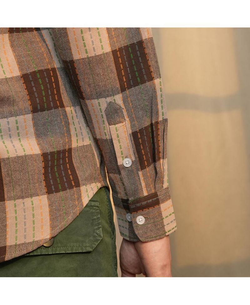 Men's Chocolate Brown Chalk-Buffalo Check Shirt