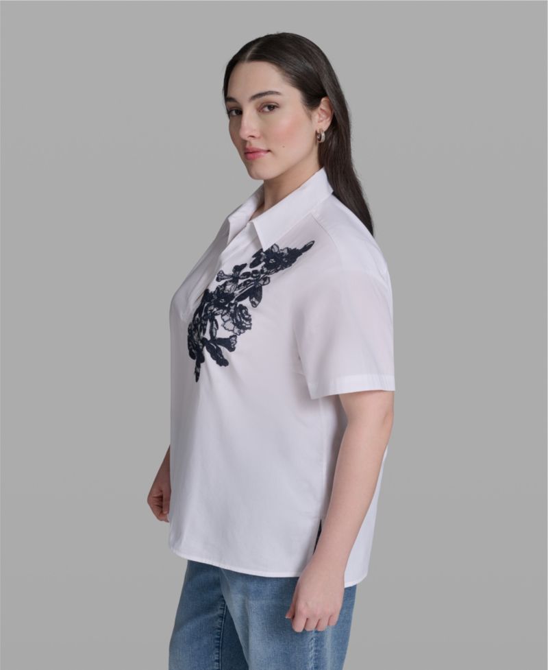 Plus Size Cotton Short-Sleeve Top