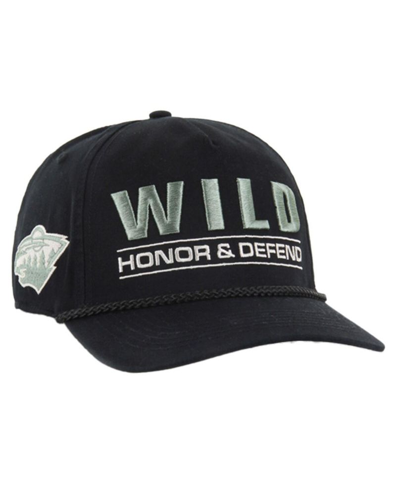 Men's Black Minnesota Wild OHT Military Appreciation Homeland Honor and Defend Hitch Adjustable Hat