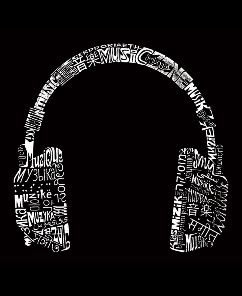 Plus Size Headphones Languages Word Art Tank Top