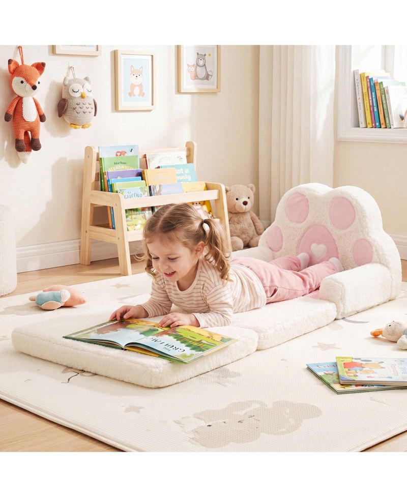2-in-1 Convertible Kids Sofa and Lounger with Removable Washable Cover