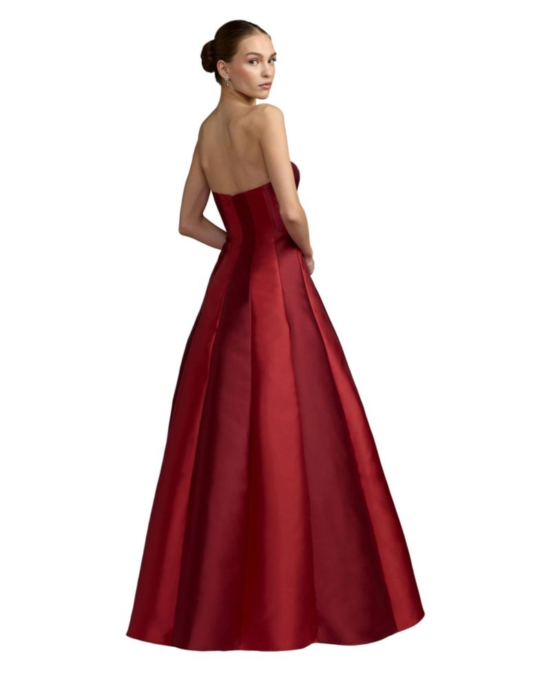 Women's Strapless Paneled Mikado Ball Gown