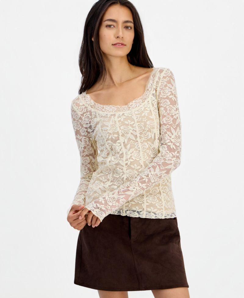 Women's Lace Long-Sleeve Corset Top