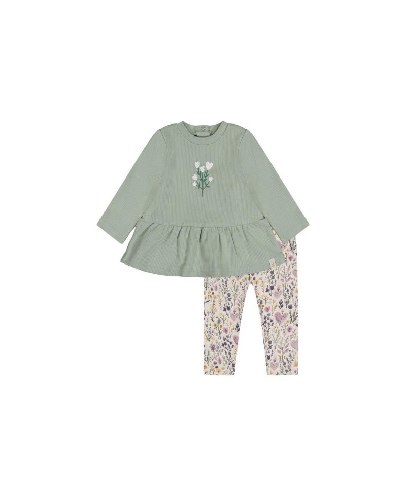Baby Girls ( 3M to 24 M ) Organic Cotton Peplum Tunic and Legging Set Heart Print