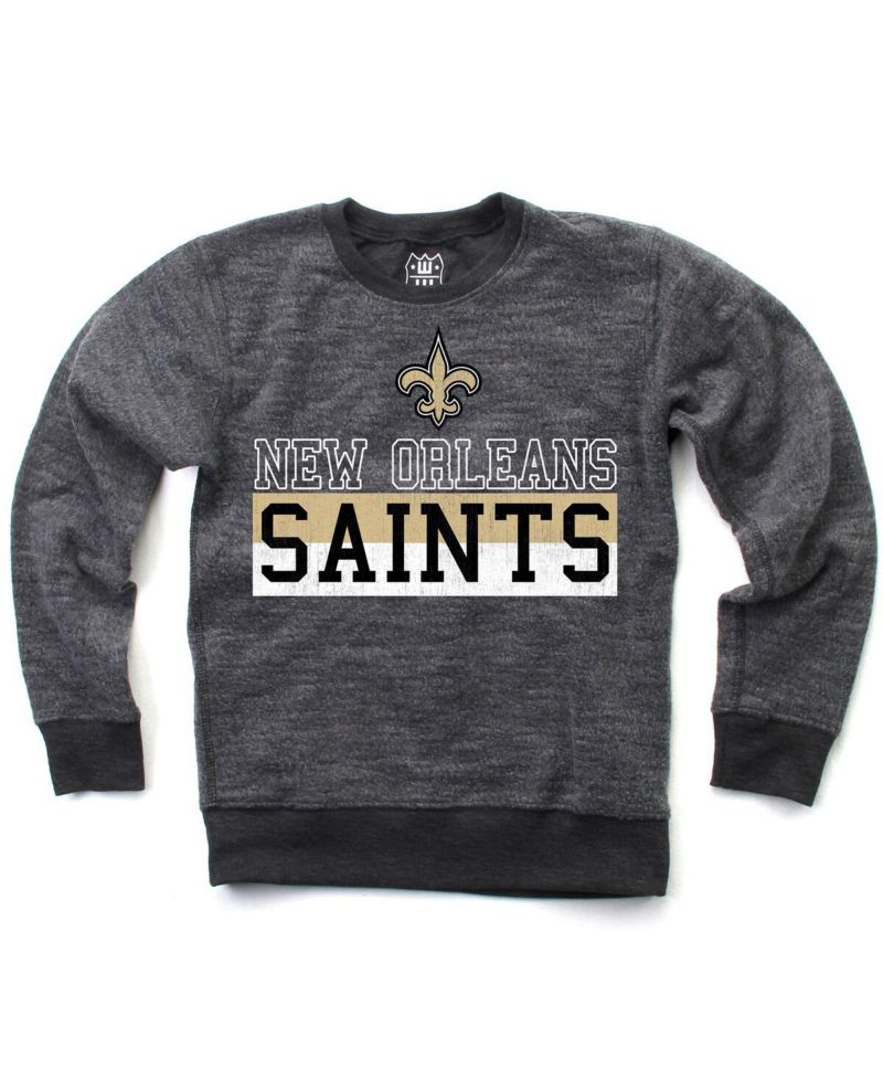 Wes Willy Big Boys and Girls Black New Orleans Saints Reversible Fleece Pullover Sweatshirt
