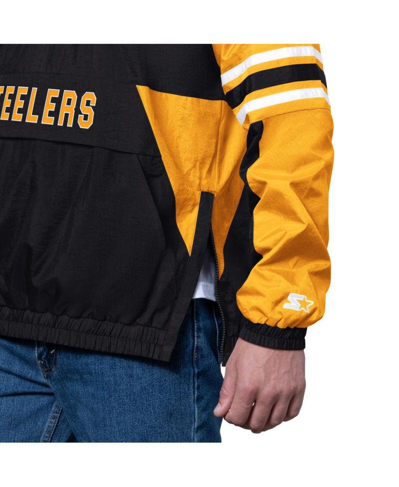 Men's Black Pittsburgh Steelers Prospect Half-Zip Pullover Sweatshirt