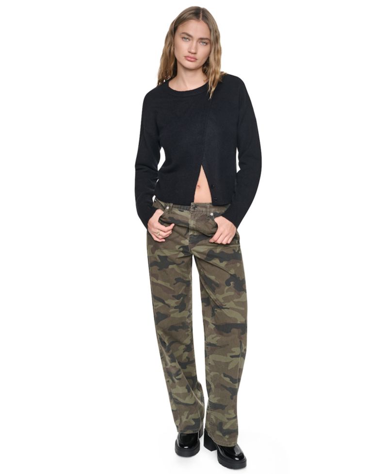 Women's Asymmetric Detailed Crewneck Sweater