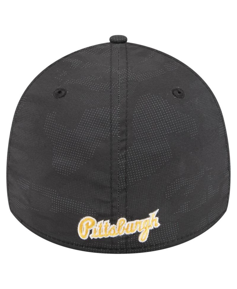 Men's Black Pittsburgh Pirates Tonal Camo 39THIRTY Flex Hat