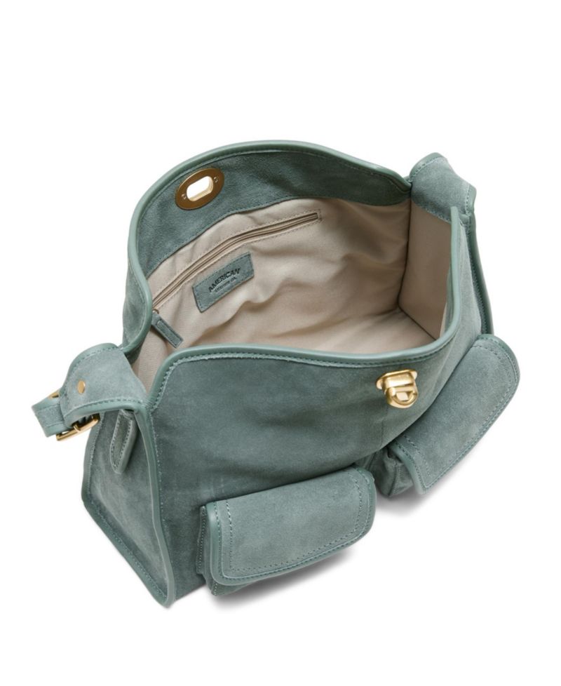 Grayson Cargo Turn-Lock Genuine Leather Shoulder Bag