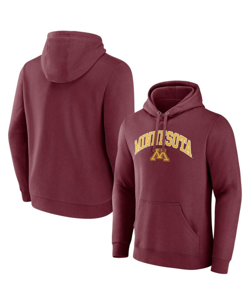 Men's Maroon Minnesota Golden Gophers Arched Logo Pullover Hoodie