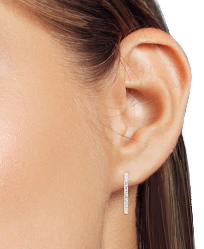 Lab Grown Diamond Hoop Earrings (2 ct. t.w.) in Sterling Silver or 14K Gold-Plated Sterling Silver