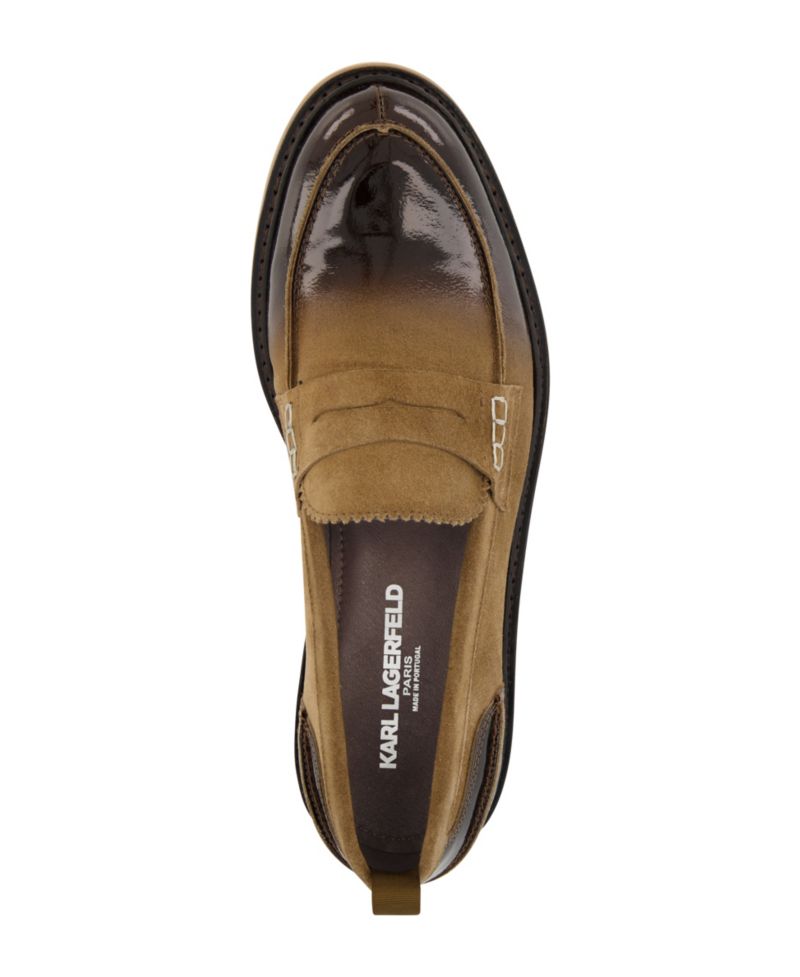 Men's White Label Suede Penny Loafers