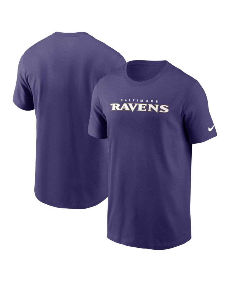 Men's Purple Baltimore Ravens Primetime Wordmark Essential T-Shirt