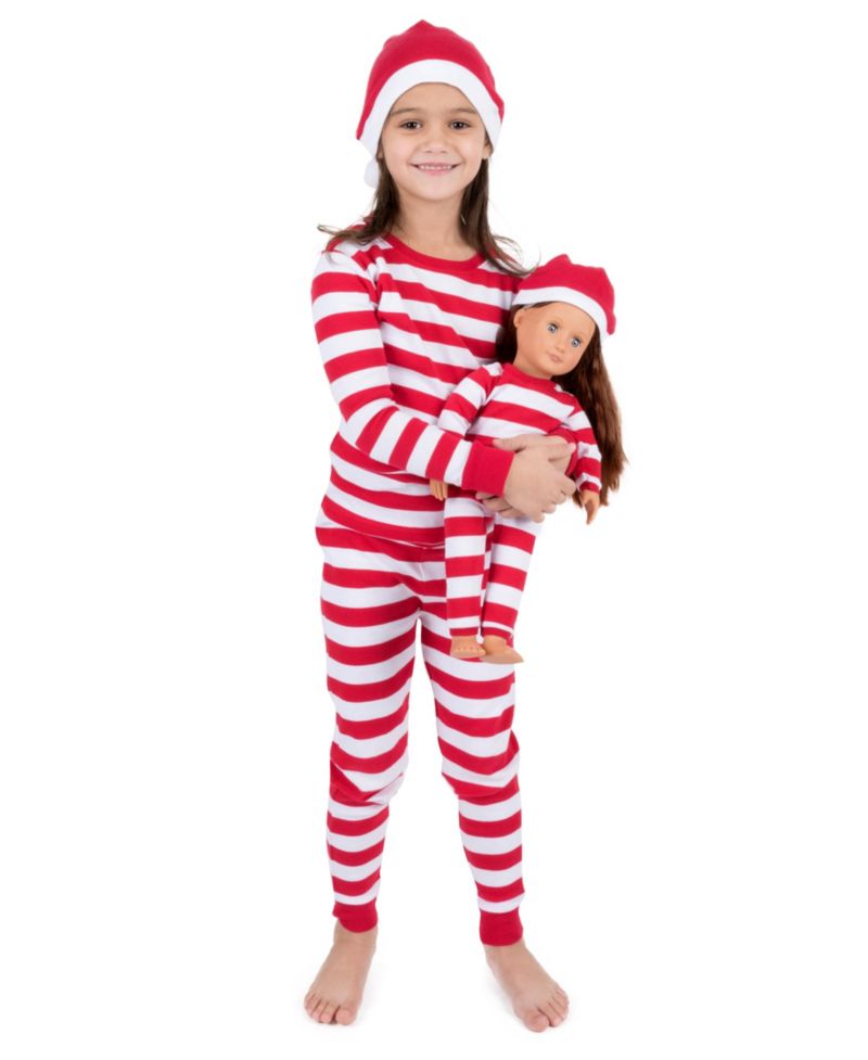 Matching Girls and Doll Cotton Holiday Pajamas