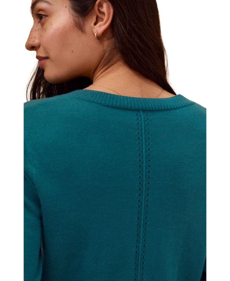 Women's Fine Knit Merino Crew Neck Cardigan