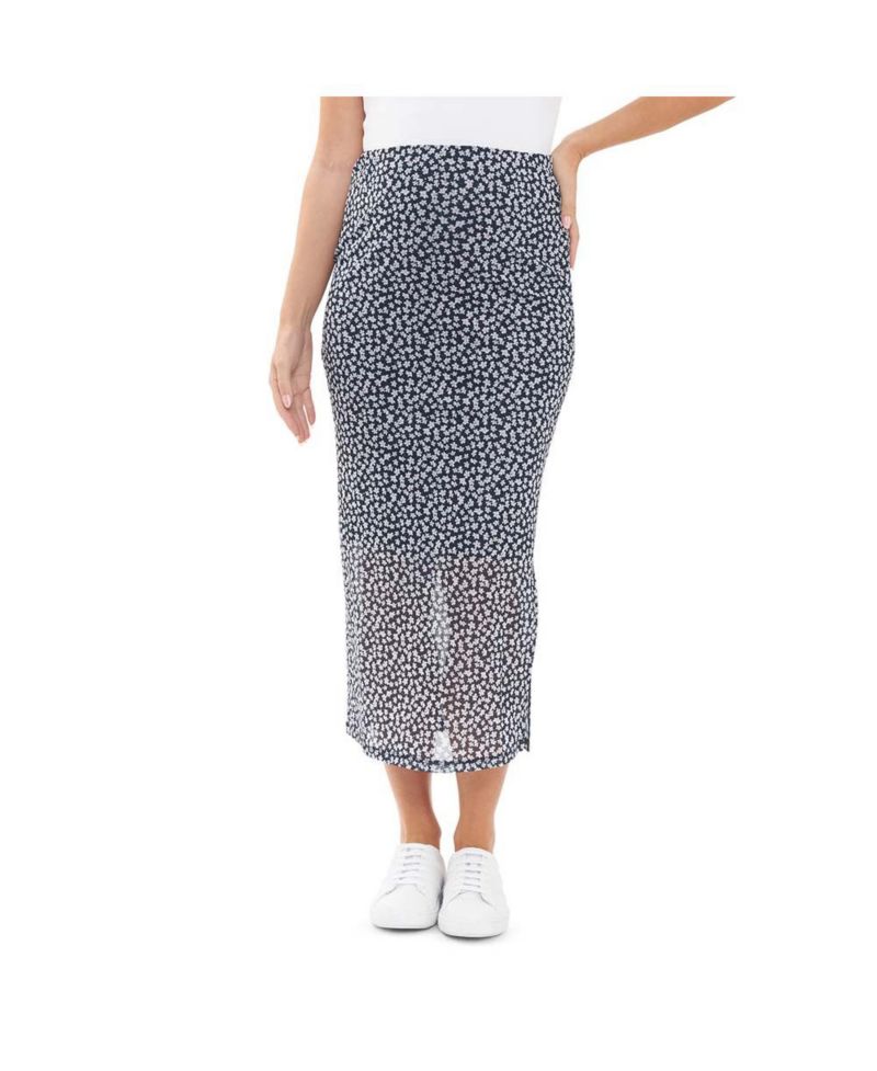 Maternity Ripe Kara Floral Mesh Skirt Navy