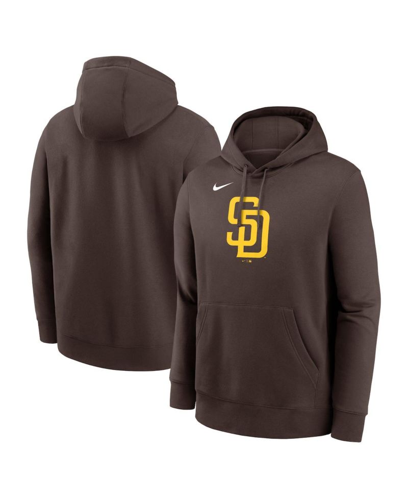 Men's Brown San Diego Padres Logo Club Fleece Pullover Hoodie