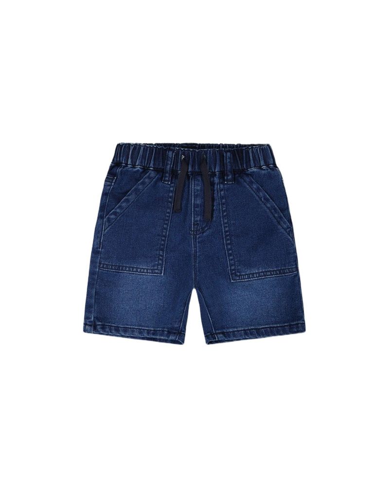 Baby Boy French Terry Navy Blue Denim Shorts