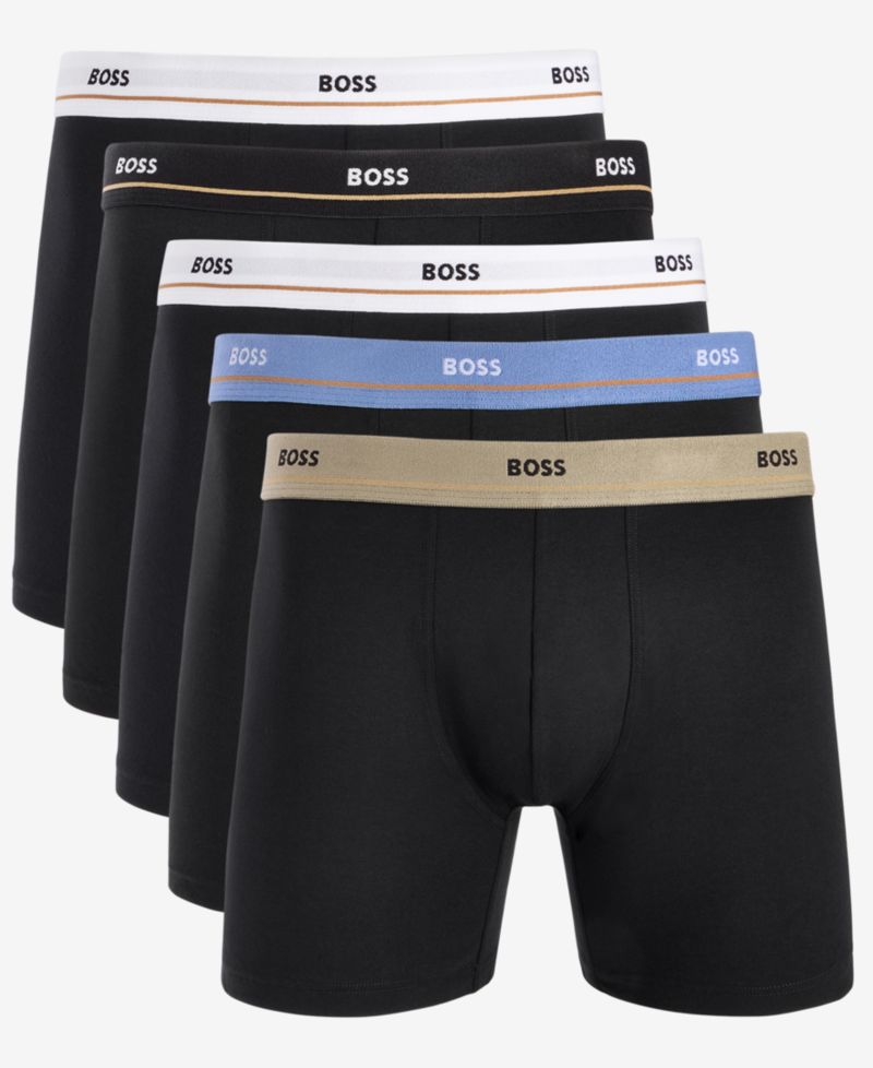 Men's 5-Pack Essential Stretch Cotton Boxer Briefs