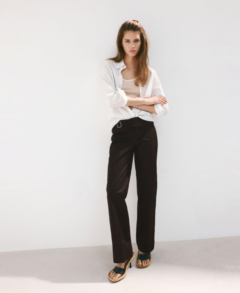 Women's Belt Straight-Fit Pants