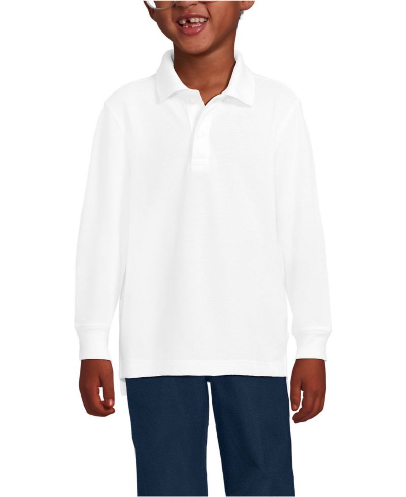 Kids Long Sleeve Mesh Polo Shirt