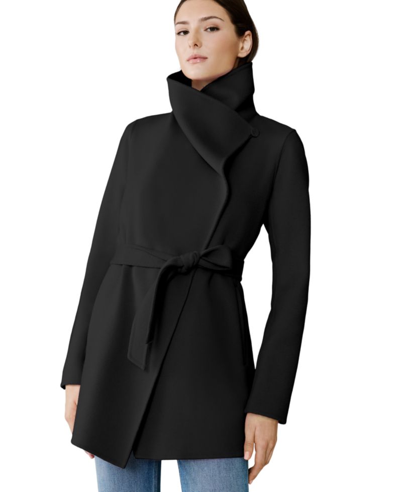 Women's Bridgette-Z Wool-Blend Cascade Collar Tie-Belt Coat