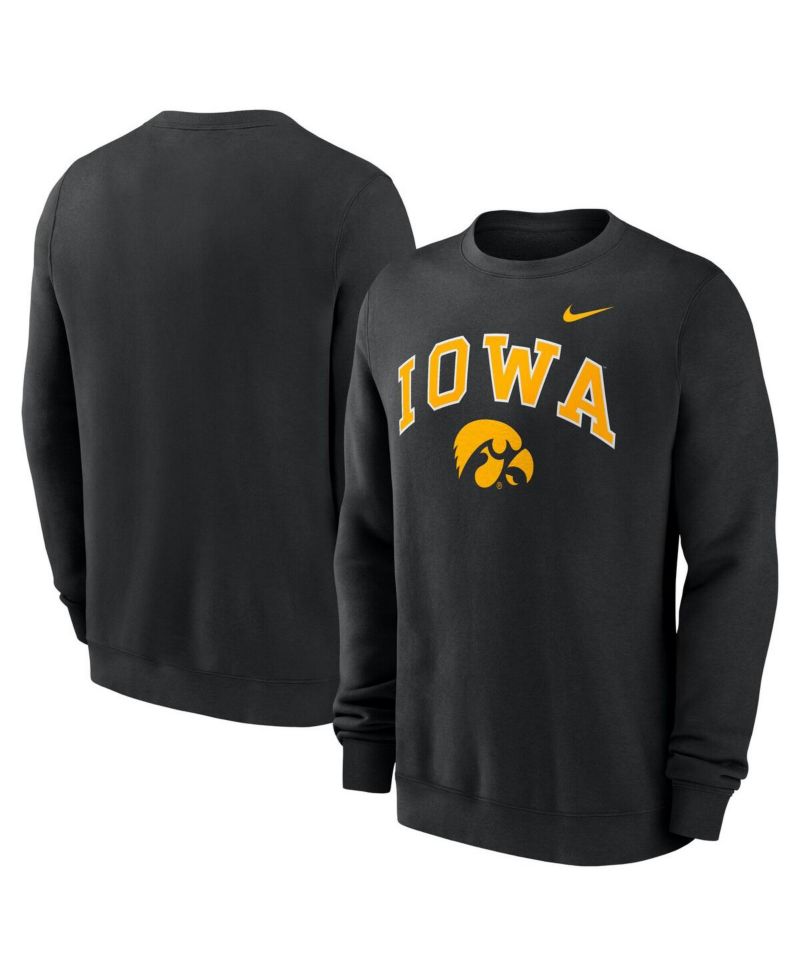 Men's Black Iowa Hawkeyes Arch Pullover Sweatshirt