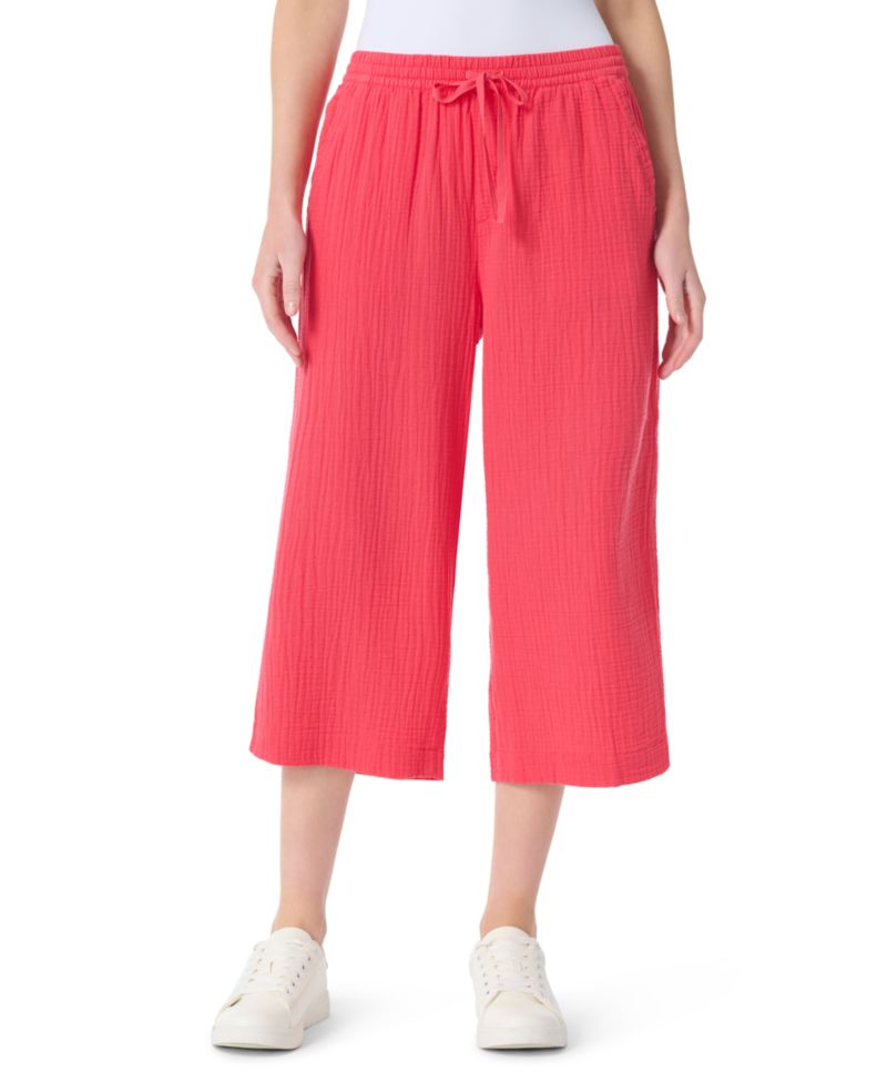 Women's Gauze High-Rise Wide-Leg Pants