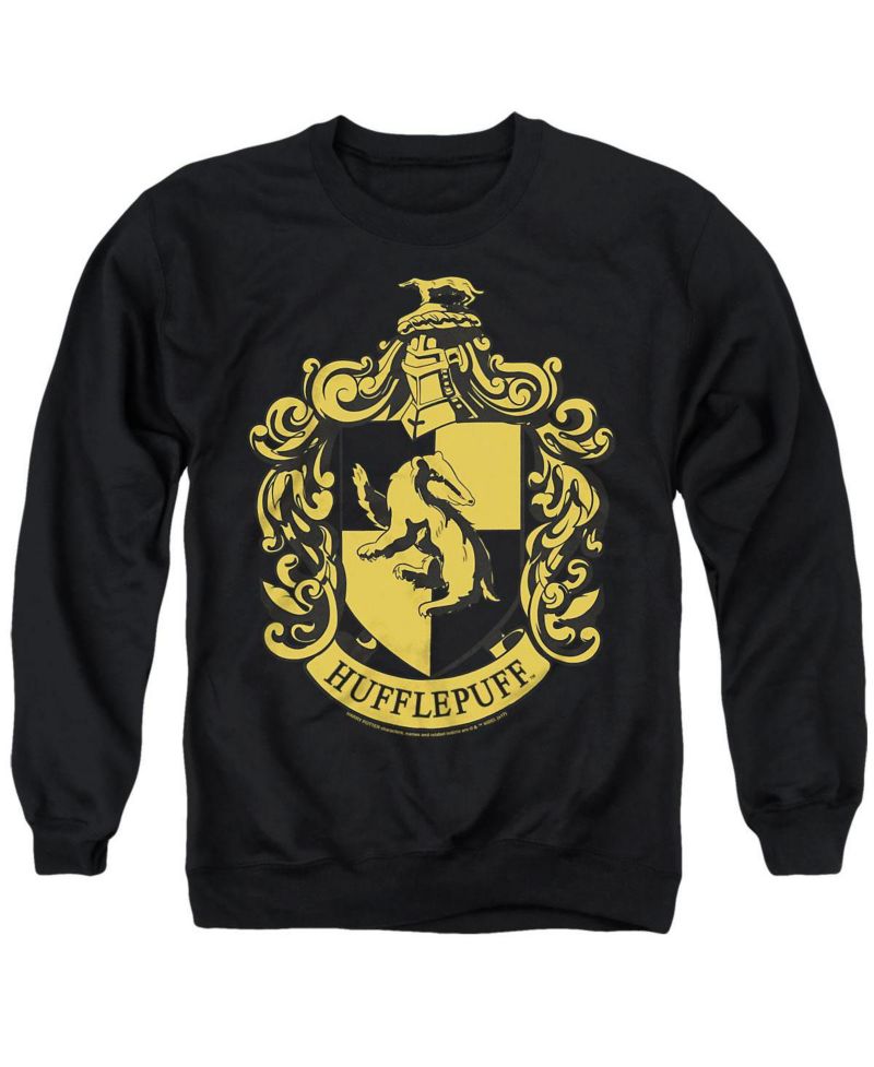 Men's Hufflepuff Crest Cotton Crewneck Sweatshirt