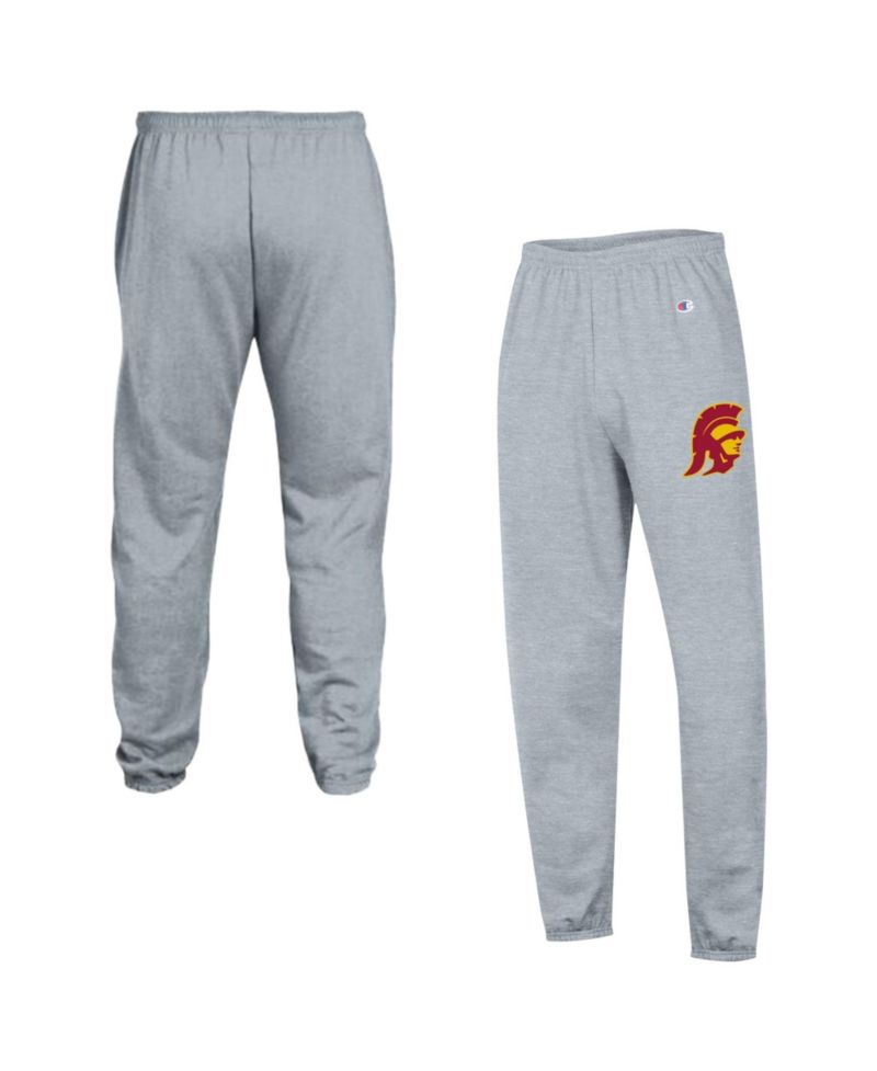 Men's Heather Gray USC Trojans Powerblend Banded Fleece Sweatpants